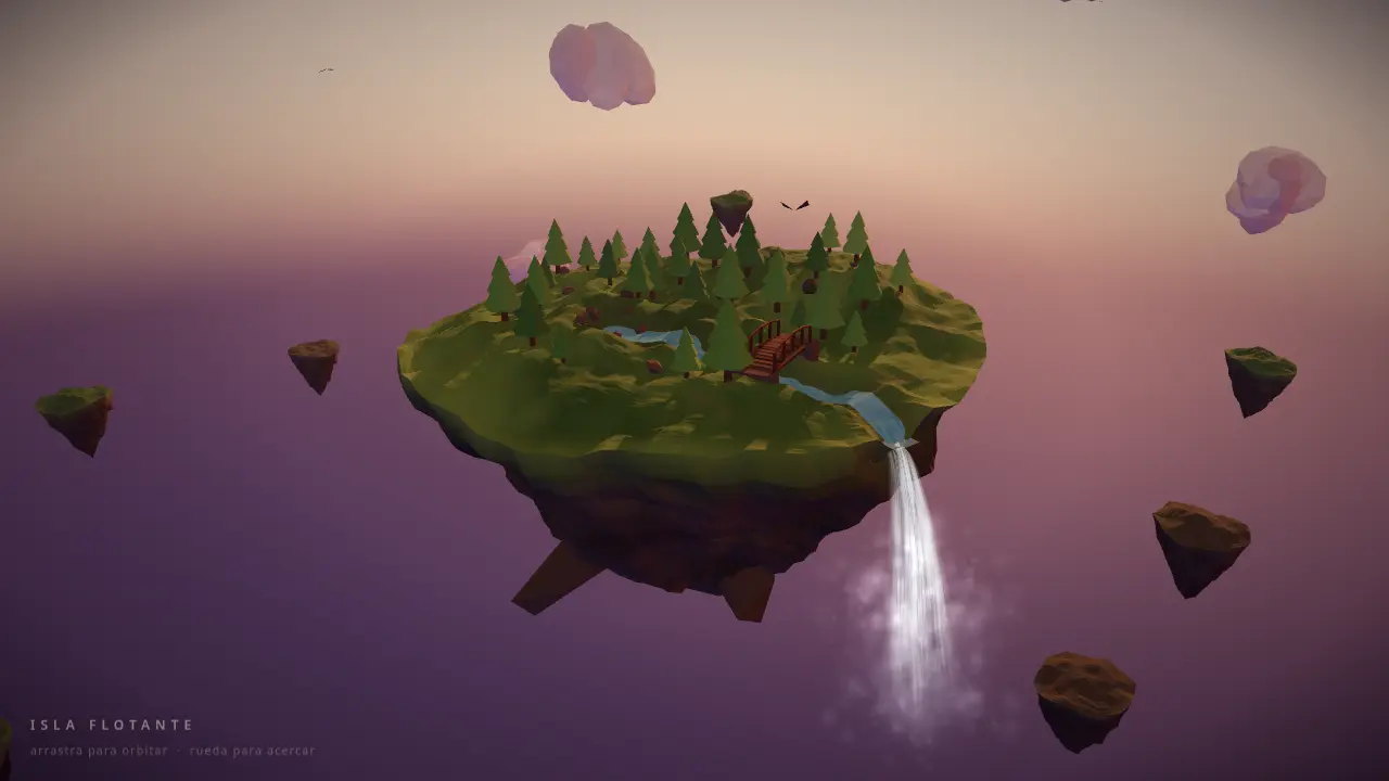 Floating island with waterfall — DeepSeek V4.1 Flash