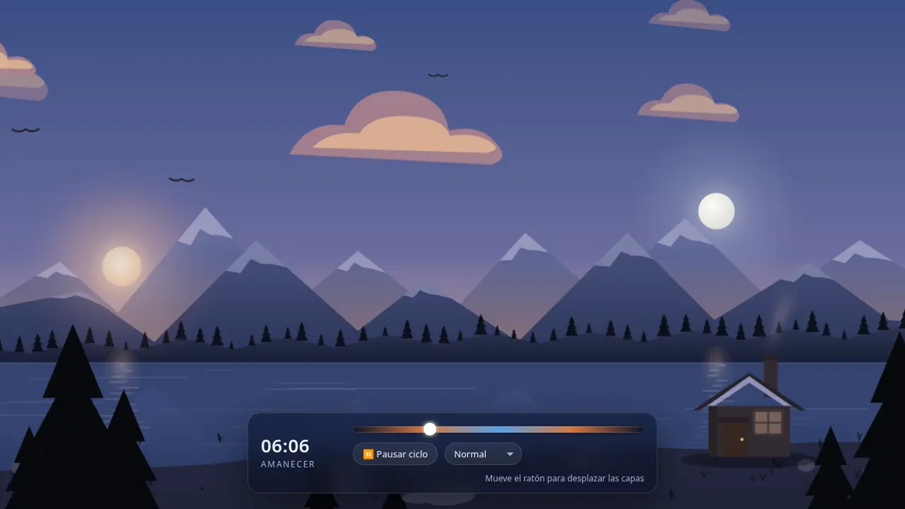 Parallax landscape with day/night cycle — MiniMax M3.1 Flash (free)