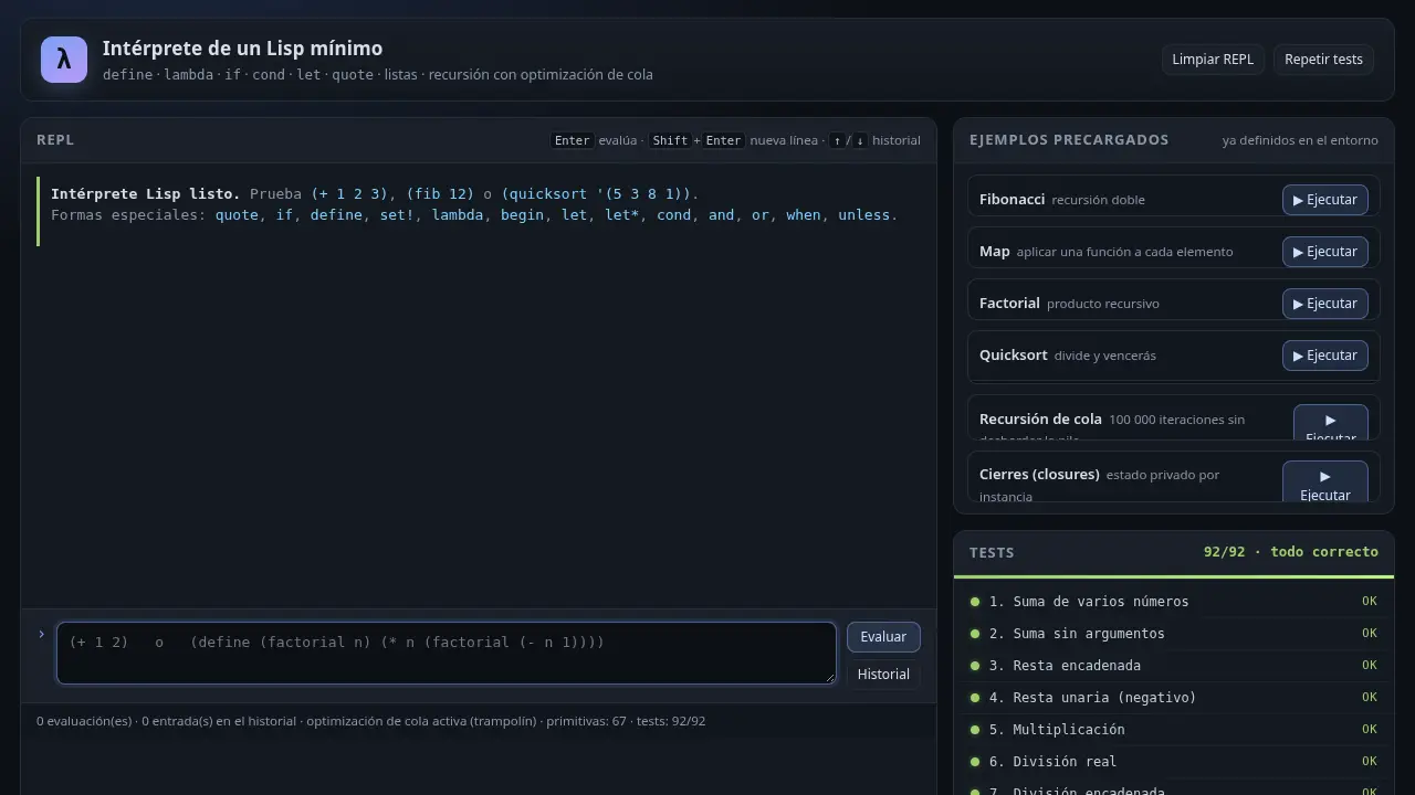 Minimal Lisp interpreter — MiniMax M3.1 Flash (free)