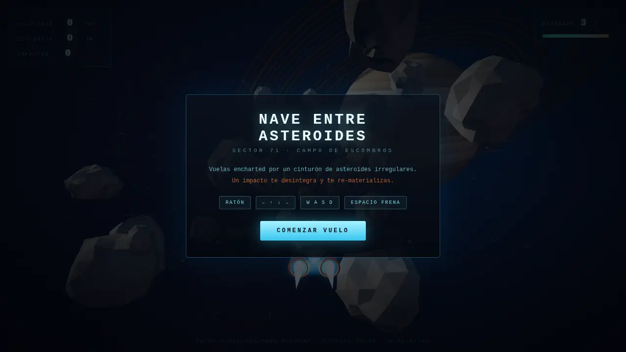 Spaceship among asteroids — MiniMax M3.1 Flash (free)