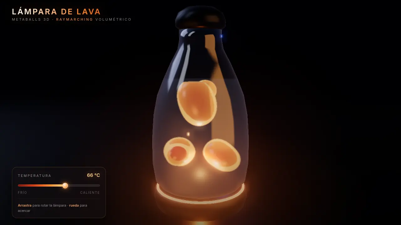 Lava lamp with 3D metaballs — MiniMax M3.1 Flash (free)