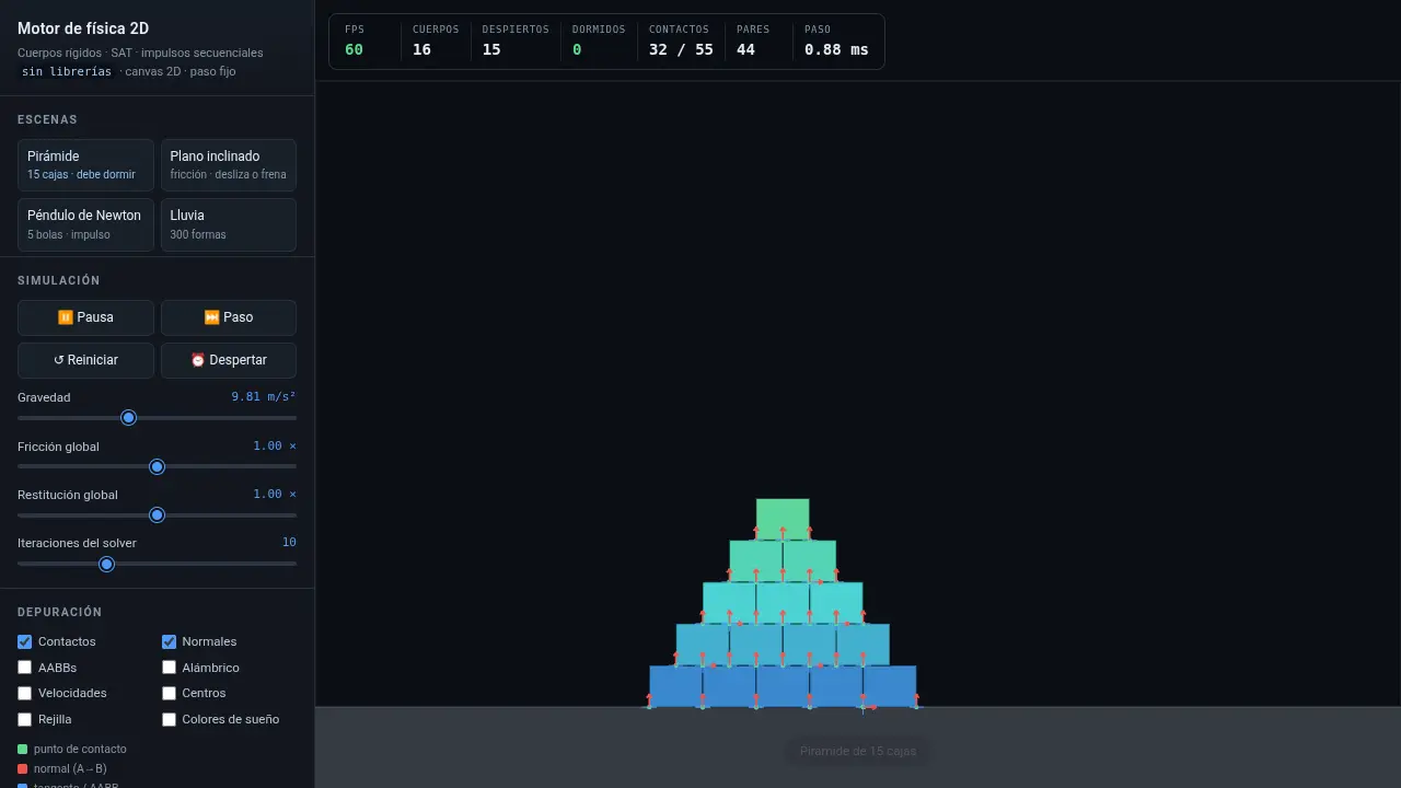 2D rigid-body physics engine — MiniMax M3.1 Flash (free)