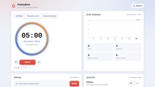 Multi-step app: Pomodoro — MiniMax M3.1 Flash (free)